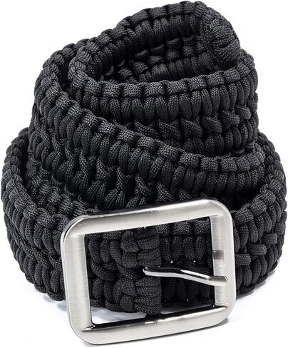 EDC Survival 550 Paracord Belt with Stainless Steel Buckle, 52 inch (Universal Fit, 3 colors) in Saudi Arabia