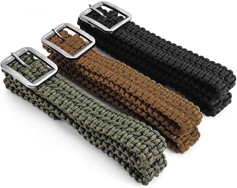 EDC Survival 550 Paracord Belt with Stainless Steel Buckle, 52 inch (Universal Fit, 3 colors) in Saudi Arabia