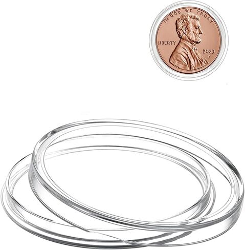 MUDOR Silver Dollar Coin Holders with 10 Size Gasket, 100 Pack Coin Storage Cases for Silver Eagle,Morgan,Cent,Nickel,Quarter, Plastic Coin Collection Supplies Protectors Capsules for Collectors in Kuwait
