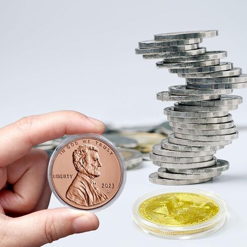 MUDOR Silver Dollar Coin Holders with 10 Size Gasket, 100 Pack Coin Storage Cases for Silver Eagle,Morgan,Cent,Nickel,Quarter, Plastic Coin Collection Supplies Protectors Capsules for Collectors in Kuwait