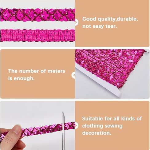 14.22 Yards Blue Elastic Sequin Ribbon Trim Flat Bling Metallic Paillette Trimming Glitter Stretch Sequins Beaded Strip Bulk for Sewing Making Craft Choker Gift Wrapping Clothes Decor Supply in Saudi Arabia
