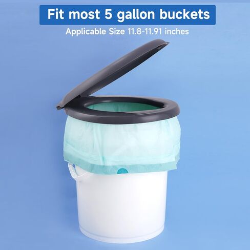 5 Gallon Bucket Toilet Seat,Portable Camping Toilet Seat for Camping,Hiking, Emergencies,Luggable Loo Camping Toilet Seat for Adults and Kids,Gary in Kuwait