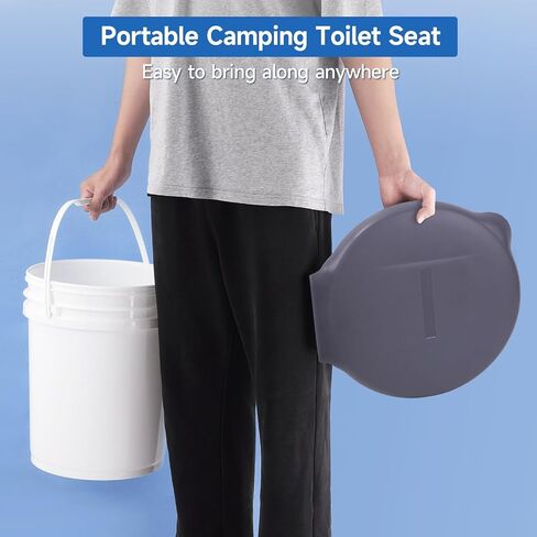 5 Gallon Bucket Toilet Seat,Portable Camping Toilet Seat for Camping,Hiking, Emergencies,Luggable Loo Camping Toilet Seat for Adults and Kids,Gary in Kuwait