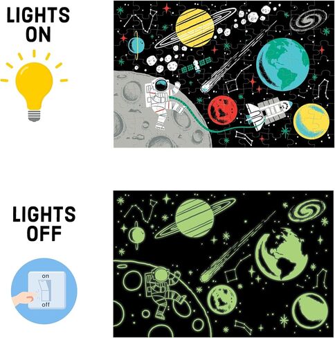 تنينات Mudpuppy - لغز 100 قطعة يتوهج في الظلام مع مشهد جريء لتنين ينفث النار وتفاصيل أحجية مخفية في الظلام للأطفال من سن 5 سنوات فما فوق in Kuwait