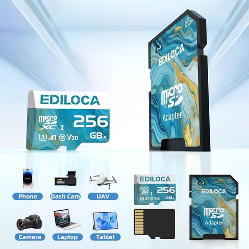 32GB Micro SD Card, Memory Card with SD Adapter, Read Speed up to 90MB/s, UHS-I TF Card for Full HD Video Recording, Compatible with Smartphone, Dash Cam, Camera and Drones, C10, U1,V10, A1 in Kuwait