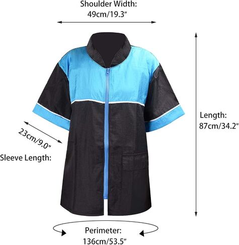 Noverlife Pet Grooming Jacket with Zipper, Large Size, Lightweight Hair Repellent Shirt Style Pet Groomer Smock for Dog Cat Grooming Pet Bath, Hair Salon Barber Hairdresser Work Clothes in Saudi Arabia