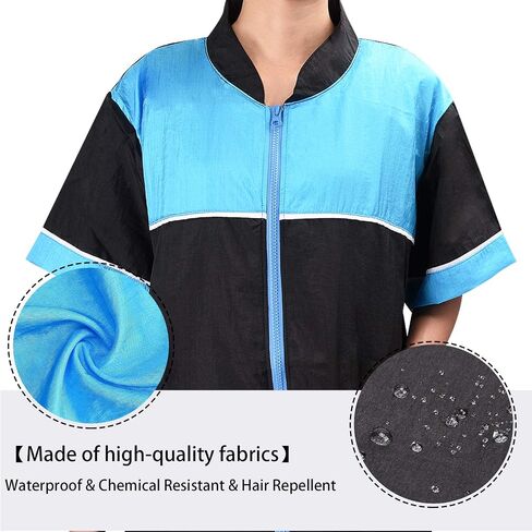 Noverlife Pet Grooming Jacket with Zipper, Large Size, Lightweight Hair Repellent Shirt Style Pet Groomer Smock for Dog Cat Grooming Pet Bath, Hair Salon Barber Hairdresser Work Clothes in Saudi Arabia