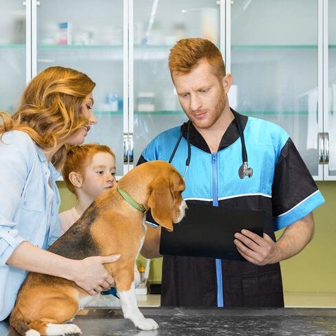 Noverlife Pet Grooming Jacket with Zipper, Large Size, Lightweight Hair Repellent Shirt Style Pet Groomer Smock for Dog Cat Grooming Pet Bath, Hair Salon Barber Hairdresser Work Clothes in Saudi Arabia