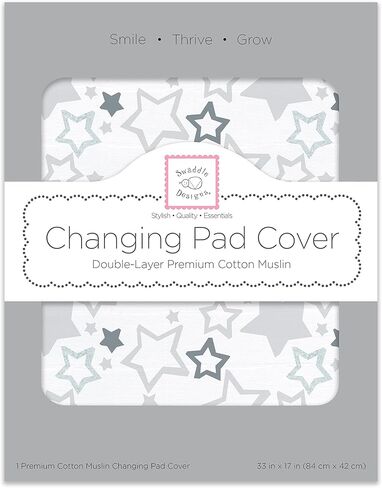 Softest Cotton Muslin Changing Pad Cover, Black Hedgehogs in Kuwait