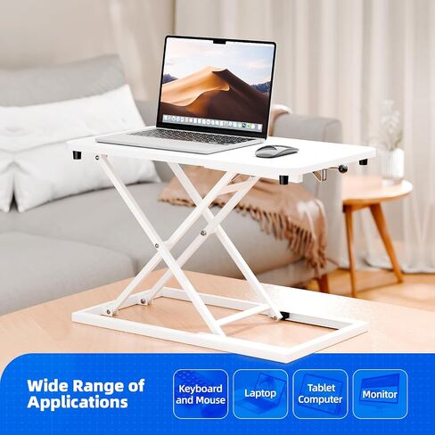 Standing Desk Converter Height Adjustable, Sit to Stand up Desk Riser Computer Workstation use in Laptop and Single Monitor Ergonomic Desktop Workstation for Home Office - Black in Saudi Arabia