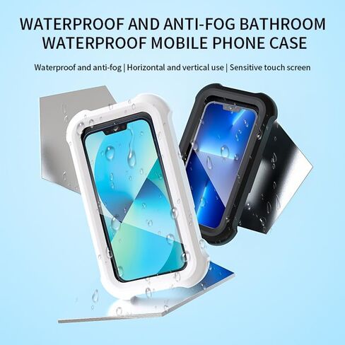 Waterproof Rotating Shower Phone Holder with 360° Rotation, Angle Adjustable, Wall Mounted Phone Holder for Bathroom Mirror Bathtub Kitchen, for 4" - 7" Cell Phone (White) in Saudi Arabia