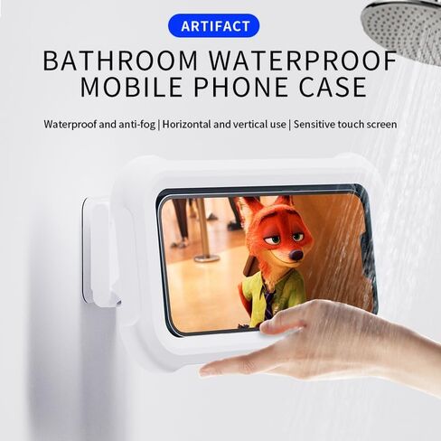 Waterproof Rotating Shower Phone Holder with 360° Rotation, Angle Adjustable, Wall Mounted Phone Holder for Bathroom Mirror Bathtub Kitchen, for 4" - 7" Cell Phone (White) in Saudi Arabia