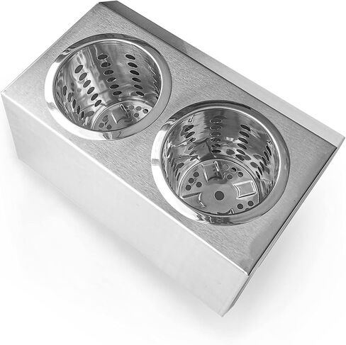 Flatware Organizers Stainless Steel Cylinder Flatware Silverware Utensil Holder Organizer Caddy (4 holes) in Saudi Arabia