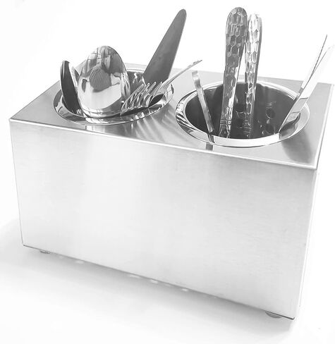 Flatware Organizers Stainless Steel Cylinder Flatware Silverware Utensil Holder Organizer Caddy (4 holes) in Saudi Arabia