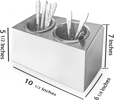 Flatware Organizers Stainless Steel Cylinder Flatware Silverware Utensil Holder Organizer Caddy (4 holes) in Saudi Arabia