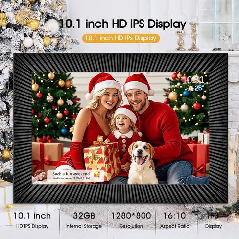 Uhale Digital Picture Frame - Best for Gifting, Send Photos from Phone, 32GB Storage, Smart Rotating Pictures,Easy Setup to Share Photos or Videos Remotely- Digital Frame for Best Gift in Saudi Arabia