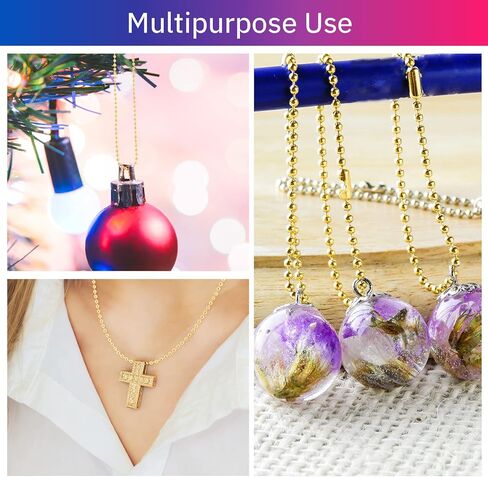 Mudder 65 Feet Stainless Steel Chains, 2.4mm Bead Link Chain with 40 Ball Connector Clasp and Plier for Necklace Hanging Ornament Key Chain Dog Pet Tags(Black) in Kuwait