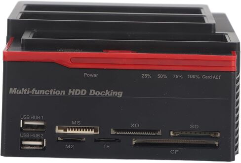 USB 3.0 to SATA Bay Hard Drive Docking Station, 2.5inch 3.5inch USB 3.0 SATA IDE HDD Docking Station, Triple Disk Drive Dock 2.5 3.5in SATA IDE USB3.0 HUB Card Reader (US in Saudi Arabia