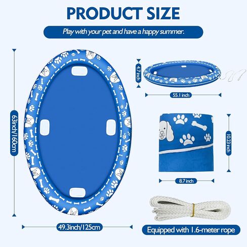 Dog Floats for Pool, Pet Pool Raft and Float with Durable Design, Inflatable Pool Floats for Medium and Large Dogs Up to 88lb, Float for Adult Dogs and Puppies Puppy Swimming in Kuwait