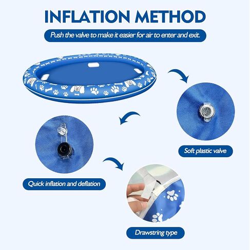 Dog Floats for Pool, Pet Pool Raft and Float with Durable Design, Inflatable Pool Floats for Medium and Large Dogs Up to 88lb, Float for Adult Dogs and Puppies Puppy Swimming in Kuwait
