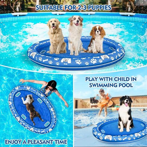 Dog Floats for Pool, Pet Pool Raft and Float with Durable Design, Inflatable Pool Floats for Medium and Large Dogs Up to 88lb, Float for Adult Dogs and Puppies Puppy Swimming in Kuwait