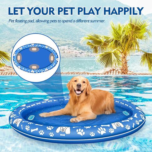 Dog Floats for Pool, Pet Pool Raft and Float with Durable Design, Inflatable Pool Floats for Medium and Large Dogs Up to 88lb, Float for Adult Dogs and Puppies Puppy Swimming in Kuwait