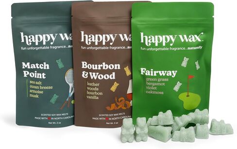 Happy Wax Fan Favorites Collection Scented Natural Soy Wax Melts – 6 Total Oz. of Scented Wax Melts, Collection Includes Lemon Verbena, Calming Lavender, and Vanilla Sandalwood in Saudi Arabia