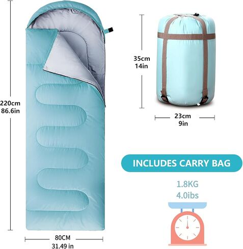Sleeping Bags for Adults, Teens & Kids - Use for 3-4 Seasons, Warm & Cold Weather - Lightweight,Waterproof, Use for Backpacking, Hiking and Camping in Kuwait