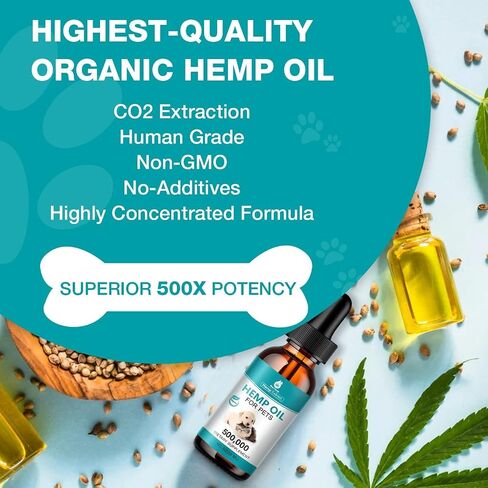 Hemp Oil for Cats and Dogs (3 Packs) Pet Hemp Drops Helps Anxiety Stress Pain Holistic Inflammation Skin Allergies Relief Joint Hip Аrthritis Sleep Aid Calm Tincture Oils, Organic Extract Treats in Kuwait