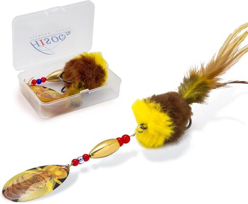 Pike Musky Walleye Fishing Lure Spinnerbait with Feathered Hooks Rooster Tail Fishing Lures Spoon Lures Baits with Tackle Box in Saudi Arabia