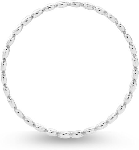 خاتم التراص glimmer | الفضة أو الذهب أو الذهب الوردي | مطرقة النقطة ذات الخرز بتكديس حلقة لذيذ | أحجام الولايات المتحدة الأمريكية 4-12 (6 ، حشوة الذهب الوردي 14K) in Kuwait