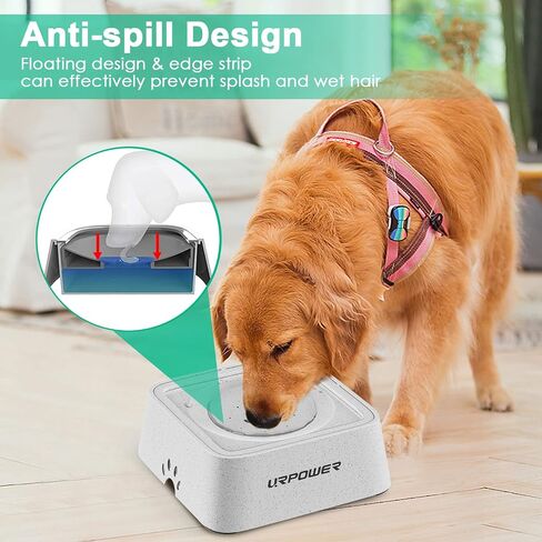 URPOWER 2.5L Dog Water Bowl 85oz Large Capacity Dog Bowl No Spill Pet Water Dispenser for Messy Drinkers Splash Proof Slow Water Feeder Vehicle Carried Travel Dog Bowl for Dogs, Cats &Pets in Kuwait