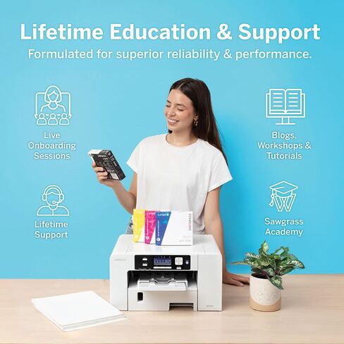 Sawgrass SG500 Sublimation Printer Bundle | Includes Professional Dye-Sublimation Printer, SubliJet UHD Inks & TruePix Sublimation Paper | Wi-Fi Connectivity | Create Custom Designs in Saudi Arabia