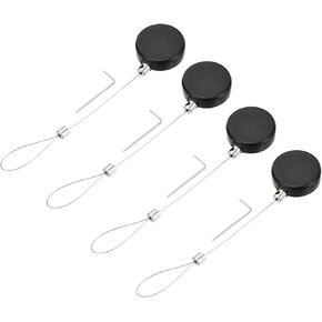 MECCANIXITY 1.8 ft Retractable Cable Lock with Latch Remote Control Security Lock with Adjustable Cord Tether Anti Theft for Laptop, TV, 200g, Black, 4 Pack