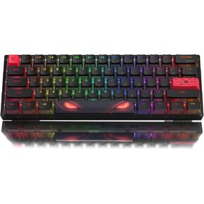 Womier 60% Percent Keyboard, WK61 Mechanical RGB Wired Gaming Keyboard, Hot-Swappable Keyboard with Blue Sea PBT Keycaps for Windows PC Gamers - Linear Red Switch