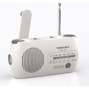 Emergency Radio, Hand Crank Powered AM/FM/NOAA Weather Radio with Flashlight, SOS Alarm, USB Power Bank, Rechargeable & Battery Operated for Outdoor & Emergency Use