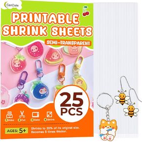 أوراق البلاستيكات القابلة للطباعة - 25pcs A4 Heat Films Films Paper لطابعة نفث الحبر ، وألواح Dink القابلة للطباعة للأطفال ، هدايا عيد الميلاد للحرف (8.3 × 11.7 بوصة ، شبه شفافة)