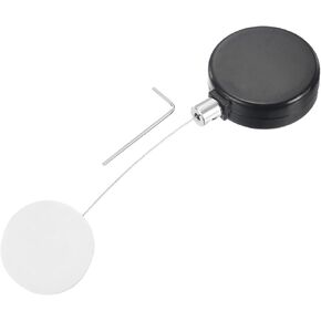 MECCANIXITY 1.8 ft Retractable Cable Lock with Round Patch Remote Control Security Lock with Adjustable Cord Tether Anti Theft for Laptop, TV, 200g, Black