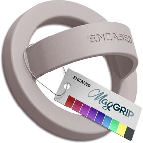 Encased Magnetic Phone Grip Holder (Compatible with MagSafe) Thin Silicone Finger Loop Ring for iPhone (Dark Pink)