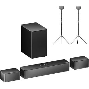 ULTIMEA 5.1 Surround Sound System for TV Poseidon D50 Steady 300 Speaker Stands Pair