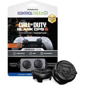 KontrolFreek Call of Duty: Black Ops 6 Performance Thumbsticks for PlayStation 4 (PS4) and PlayStation 5 (PS5) | 1 High-Rise, 1 Mid-Rise | Black
