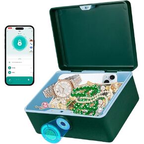 Fingerprint Storage Box Portable Locking Storage Organizer Box Large Capacity Fingerprint Safe for School, Home,Office,Travel,Gift (PINK, Single box-app)