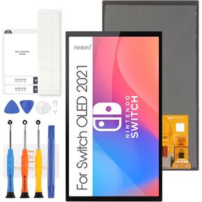 OLED Screen for Nintendo Switch OLED 2021 Screen Replacement for Switch OLED 2021 LCD Display Repair Parts（Black