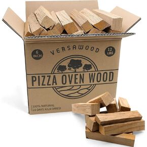 Pizza Oven Wood - Kiln-Dried Oak Wood for Pizza Ovens, 3.5-Inch Barkless Logs, Ideal for Ooni, Gozney, Solo Stove, and Other Wood-Fired Pizza Ovens, Grills, and Smokers - Approx. 10 lbs