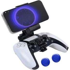 Phone Mount Clip for PS5 Controller Gen2, Mobile Gaming Clip Cell Phone Stand Holder Replacement for PlayStation 5 Dualsense Controller Remote Play-Quick Multi Angle Adjustment