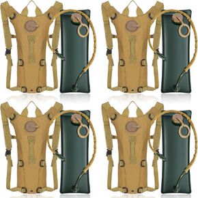 4 Pack Tactical Hydration Backpack Pack with 3L Water Bladder Military Daypack Water Backpack Lightweight Hydration Pack for Running Cycling Biking Climbing Hiking for Men Women