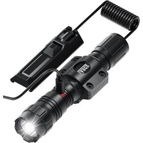 Feyachi Rechargeable Tactical Flashlight 1500 Lumen, with Strobe, USB-C Charging, IPX7 Waterproof, Includes Pressure Switch & M-Lock Mounts