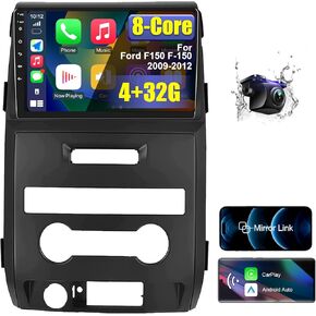 for Ford F150 F-150 2009-2014 Car Radio Stereo 4+32G with Wireless Carplay Android Auto, 9 Inch HD Touchscreen 8 Core Android 12 Car Radio Stereo with Backup Camera Bluetooth AM/FM/RDS Wi-Fi GPS