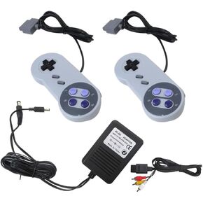 2024 تم ترقية 2 وحدات تحكم سلكية في SNES ، وحدة تحكم Gamepad عن بُعد لنظام Nintendo SNES Super Entertainment ، Gray