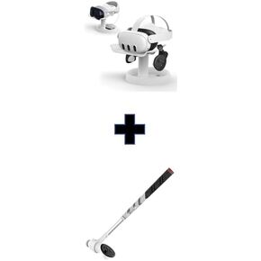 Golf Club Attachment Compatible with Meta/Oculus Quest 3 Accessories&VR Stand Compatible with Meta Quest 3/Quest 2/Vision Pro/Pico 4